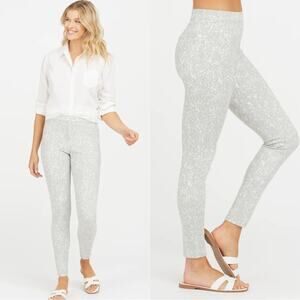 SPANX Ankle Jean-ish Leggings Speckled Grey Skinny Slimming